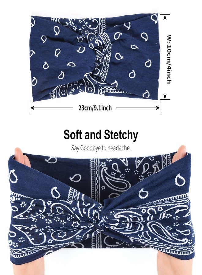 مِيلِيبْرُوتِيا مجموعة من 6 ربطات شعر نسائية من ميلي بروتيا، بتصميم ريترو ونقشة بيزلي، ربطات شعر معقودة، ربطات شعر بوهيمية، ربطات شعر مطاطية مانعة للانزلاق، إكسسوارات شعر للبنات. - Image 3